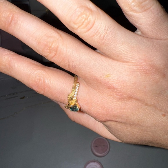 Nora Sermez phantom guardian ring dark ocean teal sapphire - Picture 4 of 5